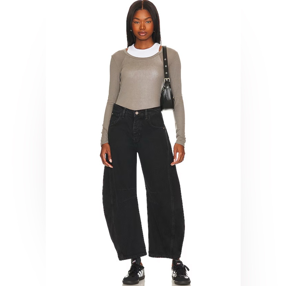 We the Free black barrel jeans